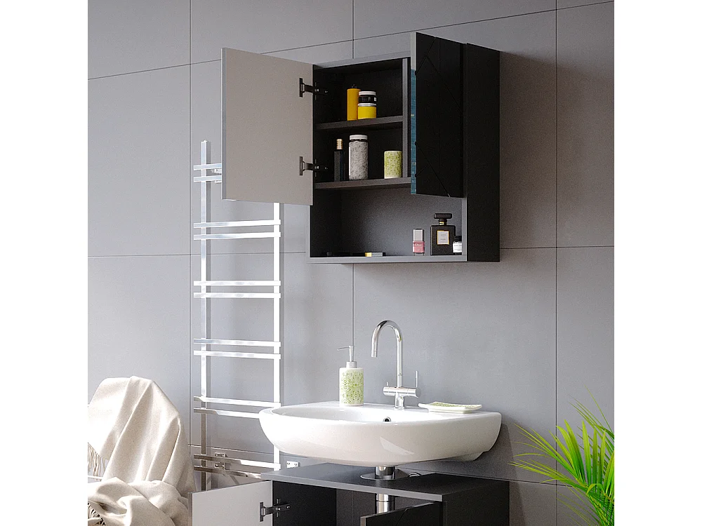 Meuble cuisine blanc haute brillance 40x60x81.6 r-line