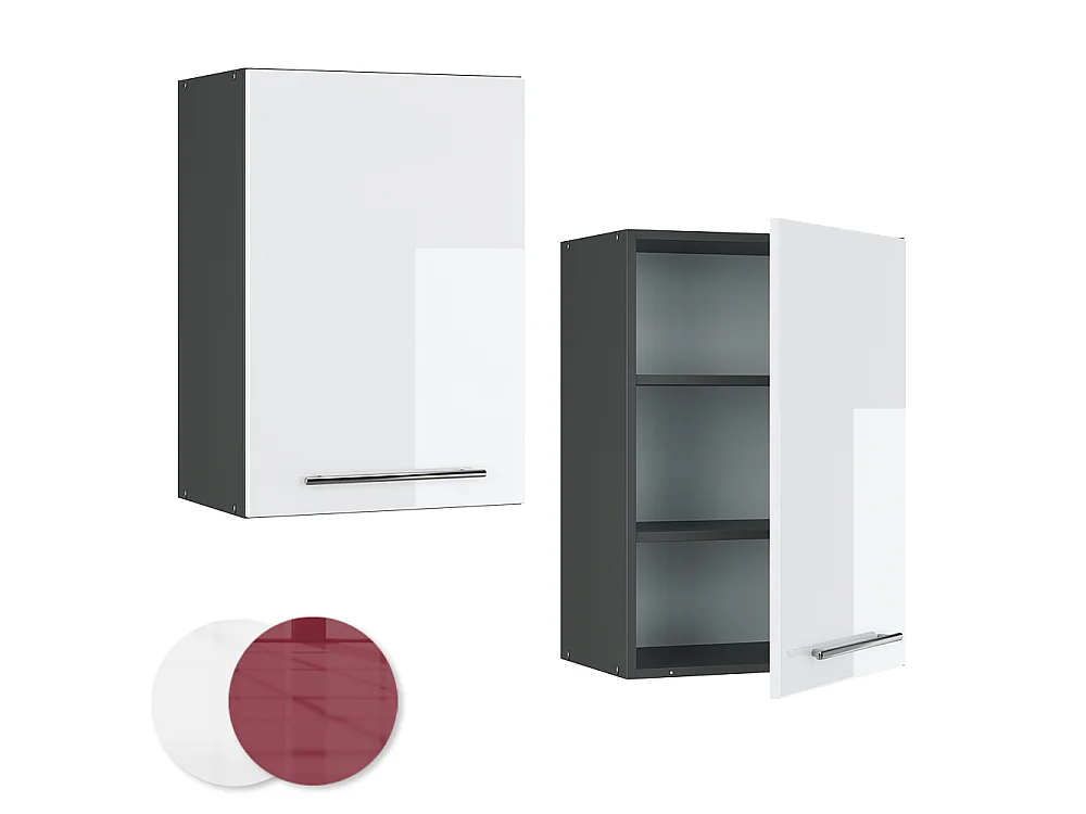 Wall cabinet white high gloss 50x34.1x72 fame-line