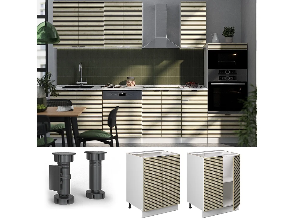 Szafki kuchenne panel dębowy 60x60x82 fame-line