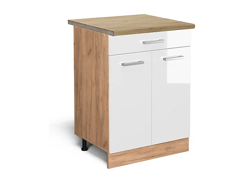 Armário baixo de cozinha branco alto brilho 60x60x81.6 r-line