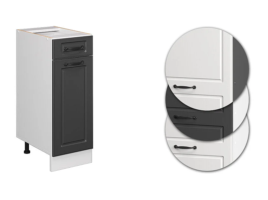 Mueble bajo de cocina antracita casa de campo 30x46x81.6 r-line