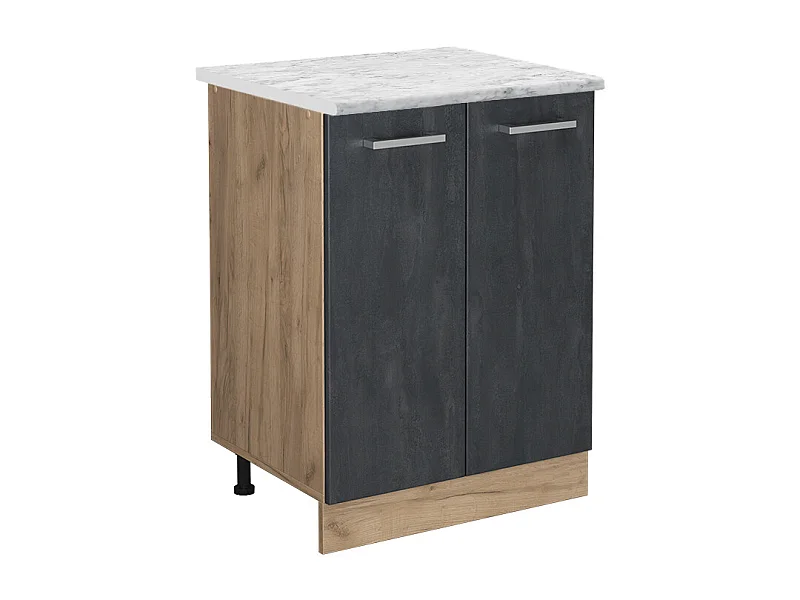 Meuble bas de cuisine béton noir 60x60x81.6 r-line