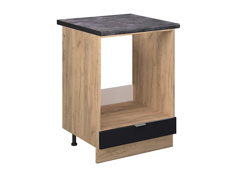 Meuble pour four noir rayé 60x60x82 fame-line