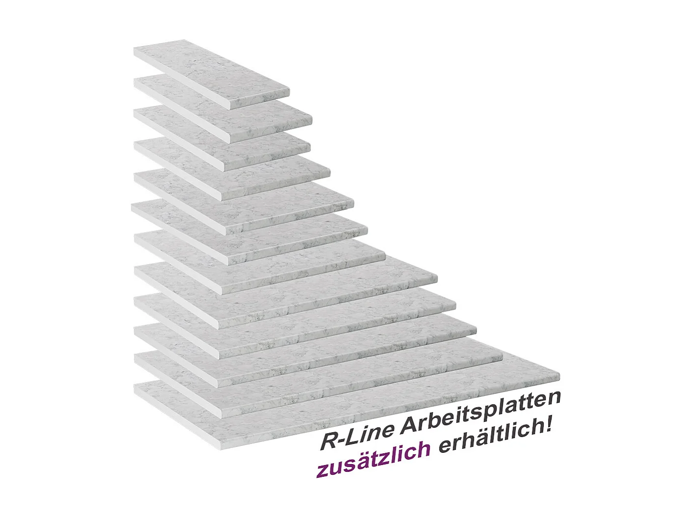 Encimera de cocina blanco/mármol 50x60x2.8 r-line