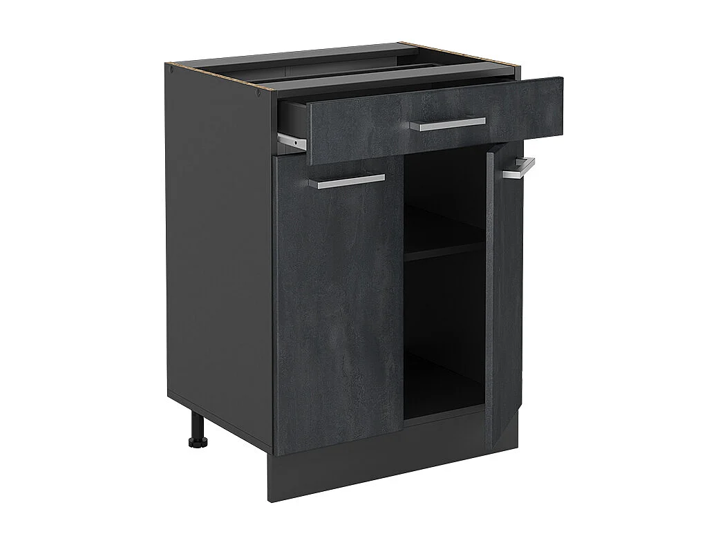 Meuble cuisine béton noir 60x46x81.6 r-line