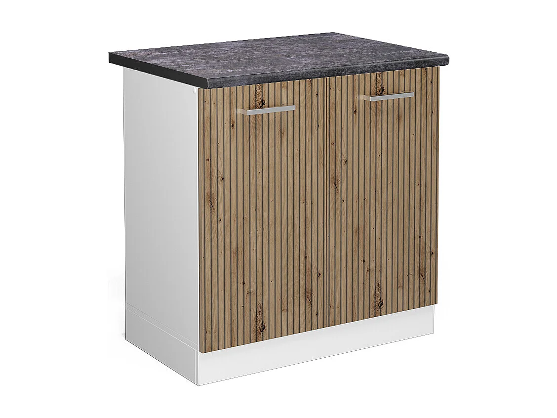 Armario bajo para fregadero roble artesanal 80x60x81.6 r-line