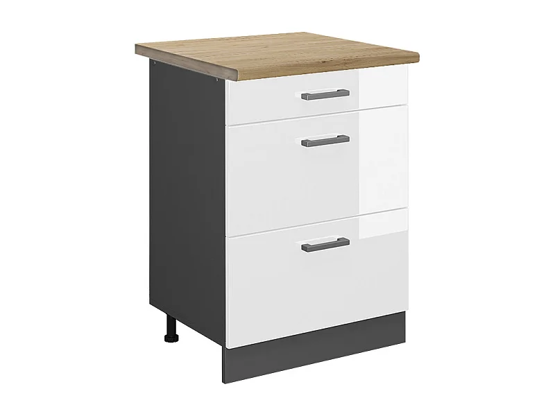 Küchenunterschrank weiß hochglanz 60x60x81.6 r-line