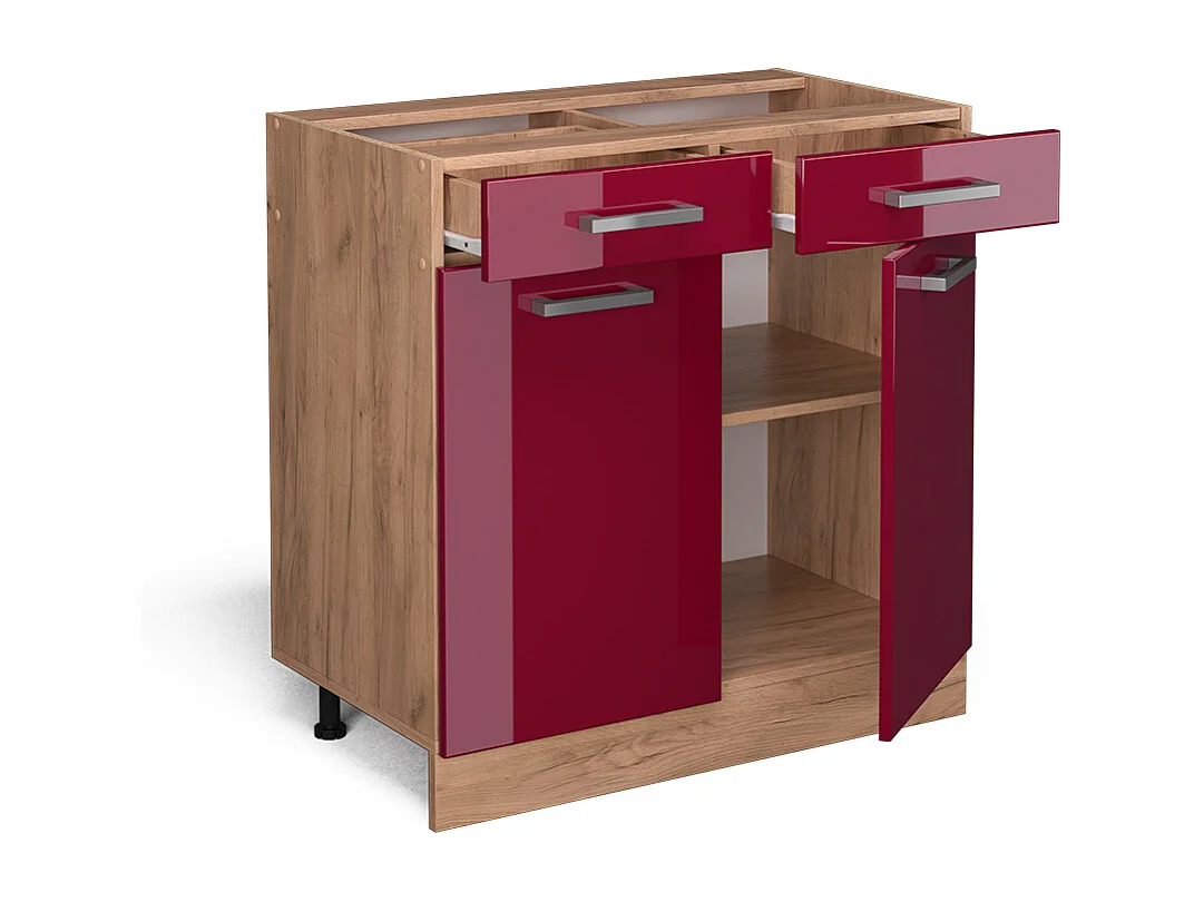 Meuble cuisine rouge brillant 80x46x81.6 r-line