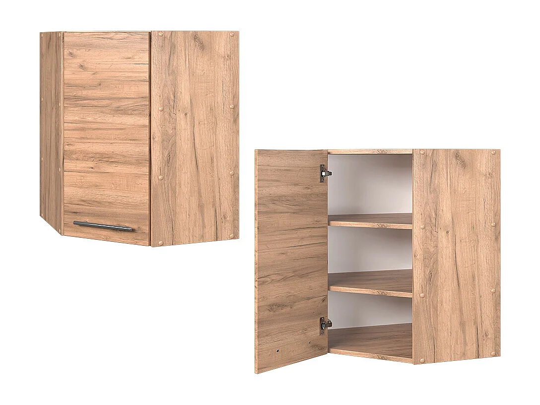 Armario colgante de esquina roble dorado 57x34.1x72 fame-line