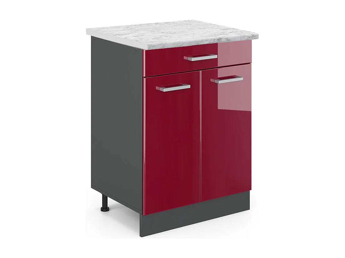 Meuble cuisine rouge brillant 60x60x81.6 r-line