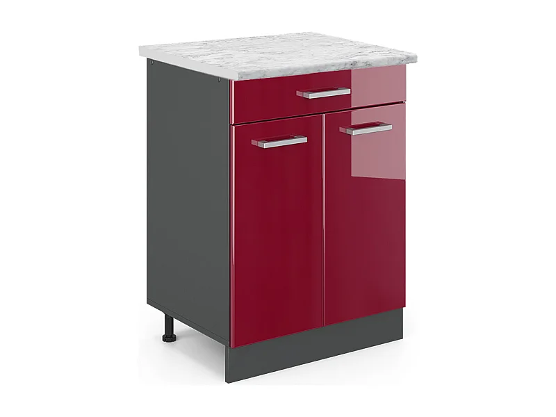 Meuble cuisine rouge brillant 60x60x81.6 r-line