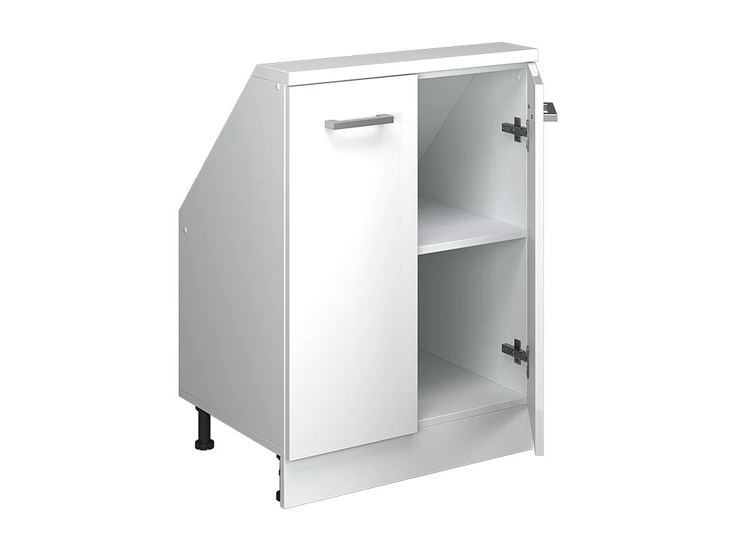Küchenschrank für Dachschrägen weiß hochglanz 60x46x81.6 r-line