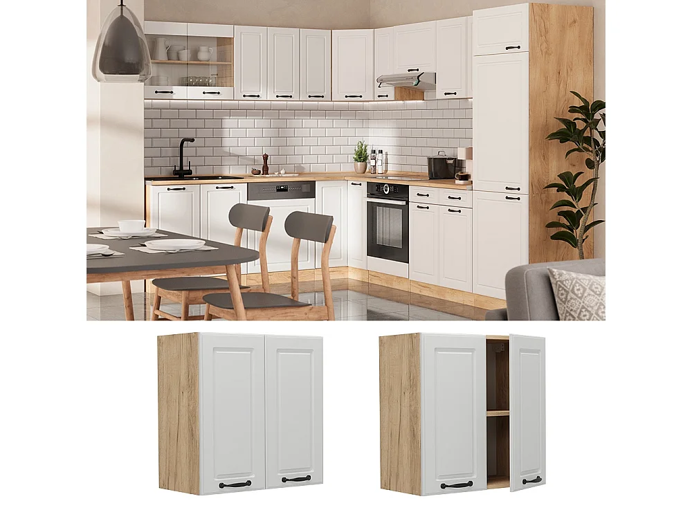 Wall cabinet white country house 60x31x60 r-line