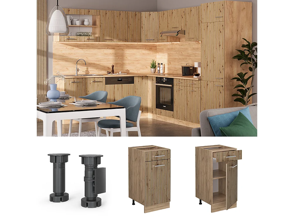 Meuble cuisine chêne artisan 40x46x81.6 r-line