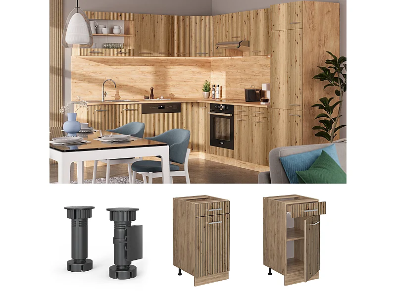 Meuble cuisine chêne artisan 40x46x81.6 r-line