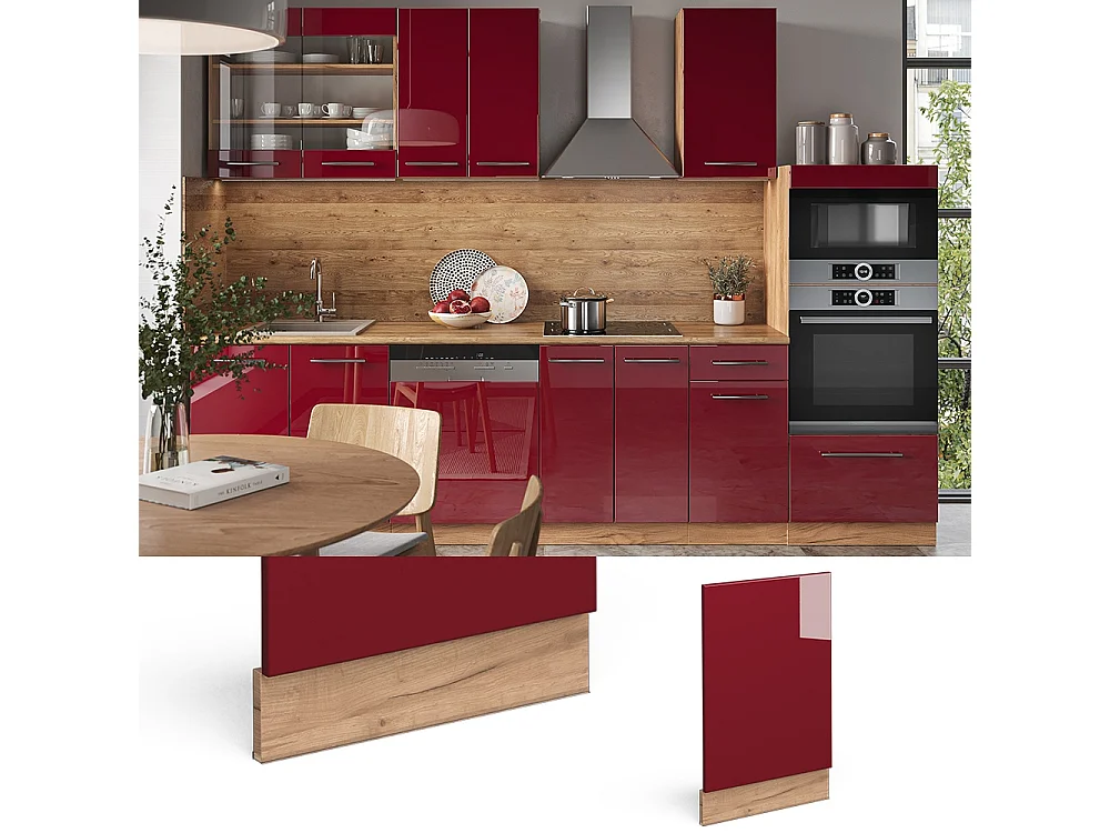 Front panel bordeaux high gloss 45x1.6x67.4 fame-line