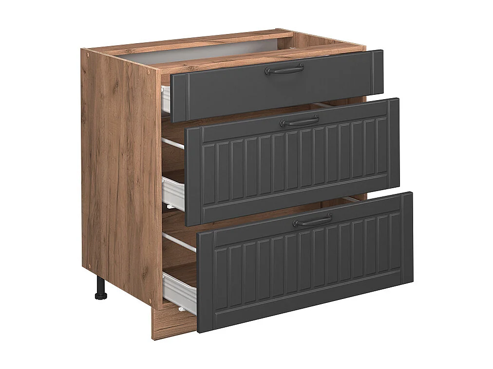 Mueble bajo de cocina gris oscuro 80x51.6x82 fame-line