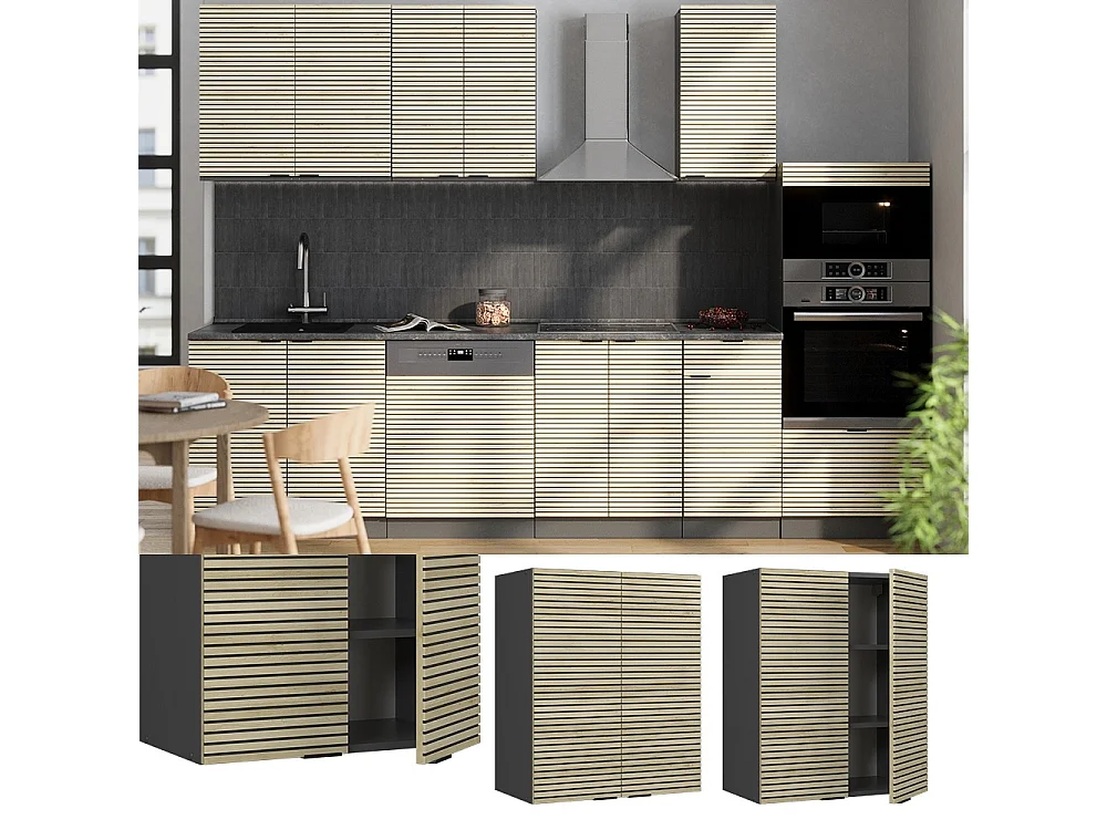 Wall cabinet oak panel 60x34.1x72 fame-line