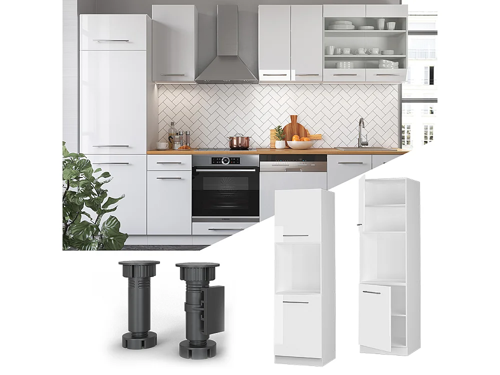 Mobile per forno da incasso bianco lucido 60x58x206.8 fame-line