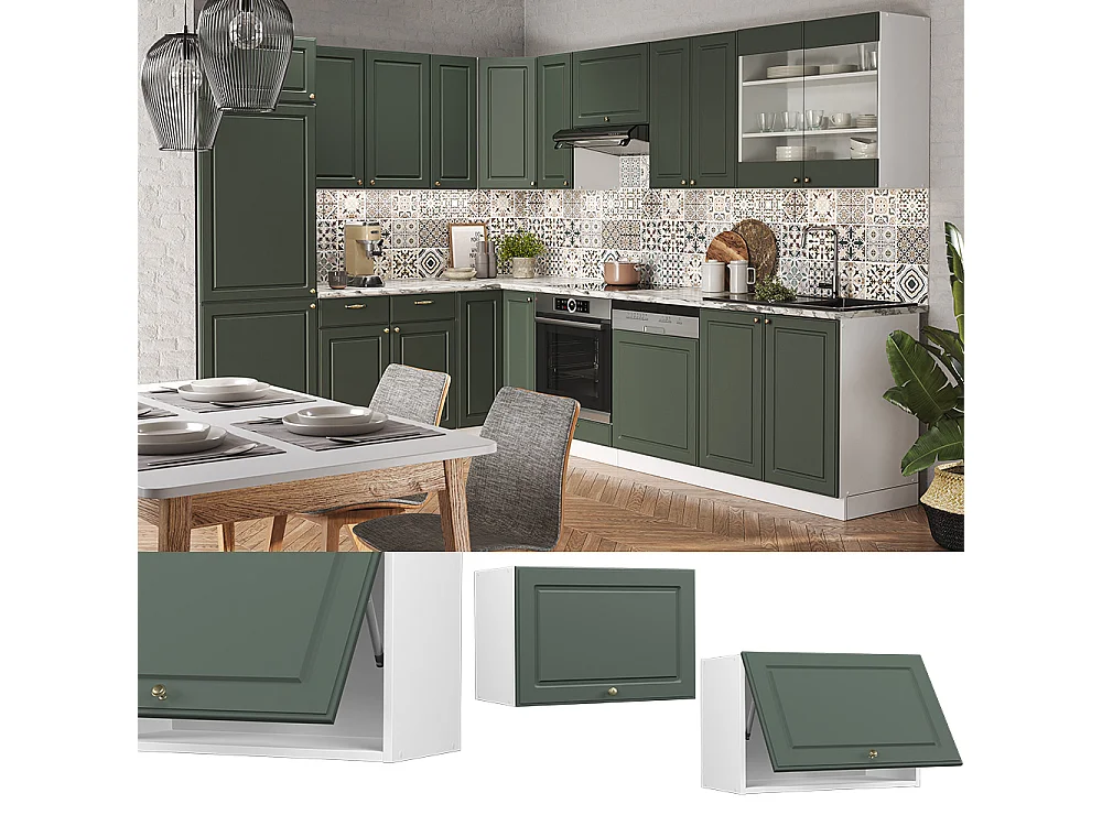 Armario colgante verde dorado casa de campo 60x34.1x40 fame-line