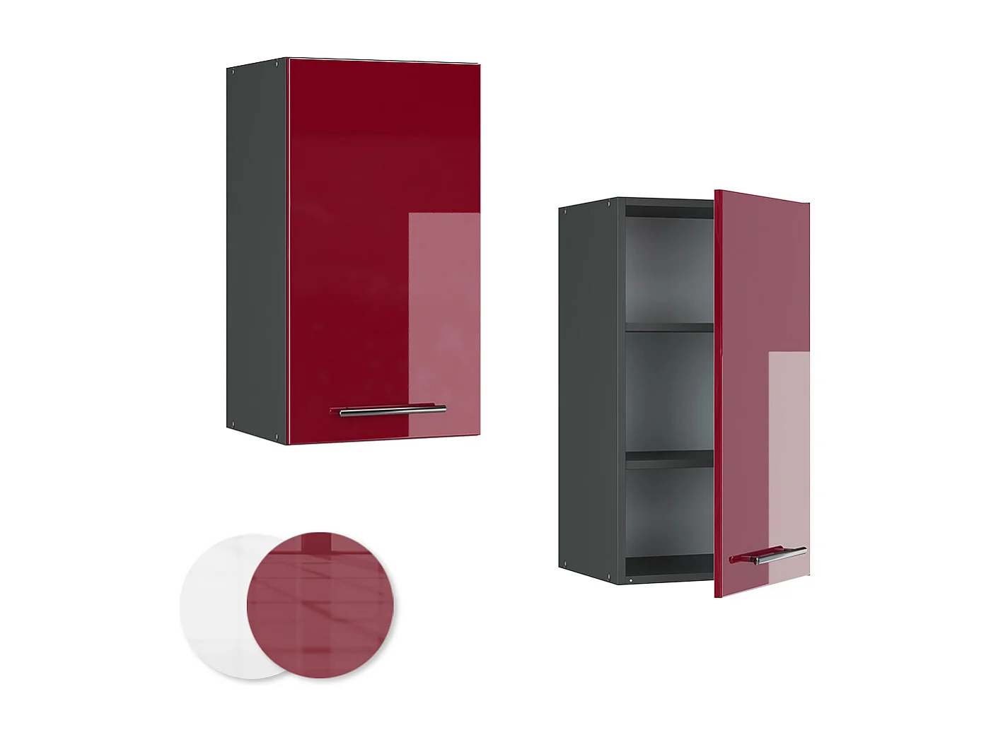 Armario colgante rojo burdeos alto brillo 40x34.1x72 fame-line