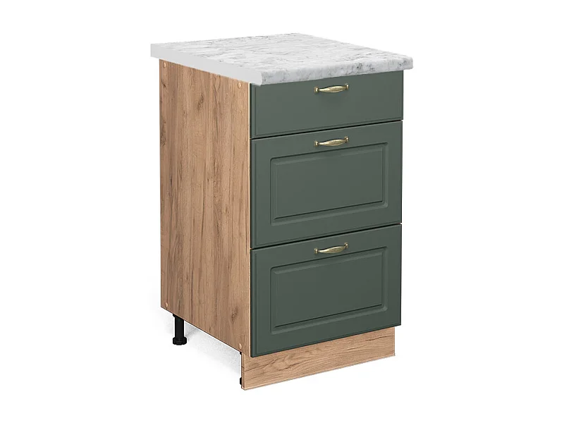 Mueble bajo de cocina verde dorado casa de campo 50x60x82 fame-line