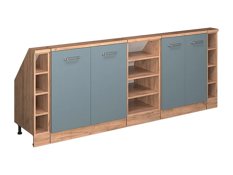 Meuble sous pente bleu-gris 215x46x81.6 r-line