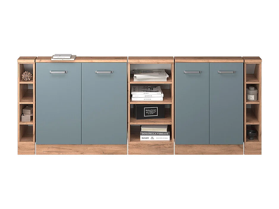 Meuble sous pente bleu-gris 210x46x81.6 r-line