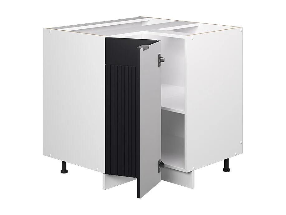 Eckunterschrank schwarz gestreift 80.5x60x82 fame-line