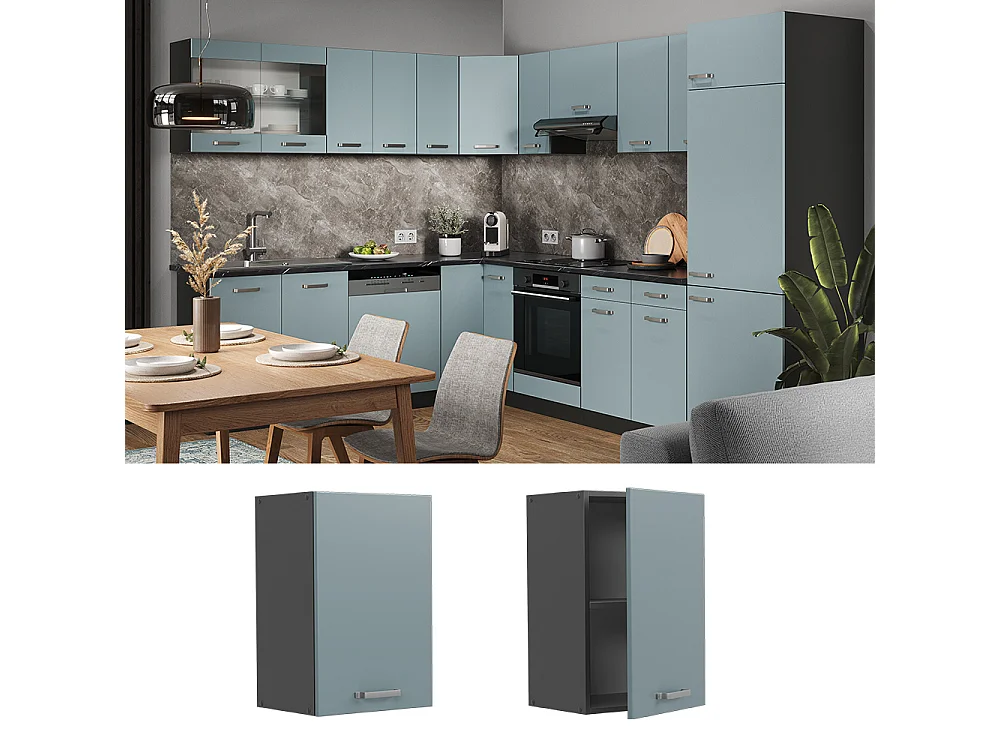 Wall cabinet blue-grey 40x31x60 r-line