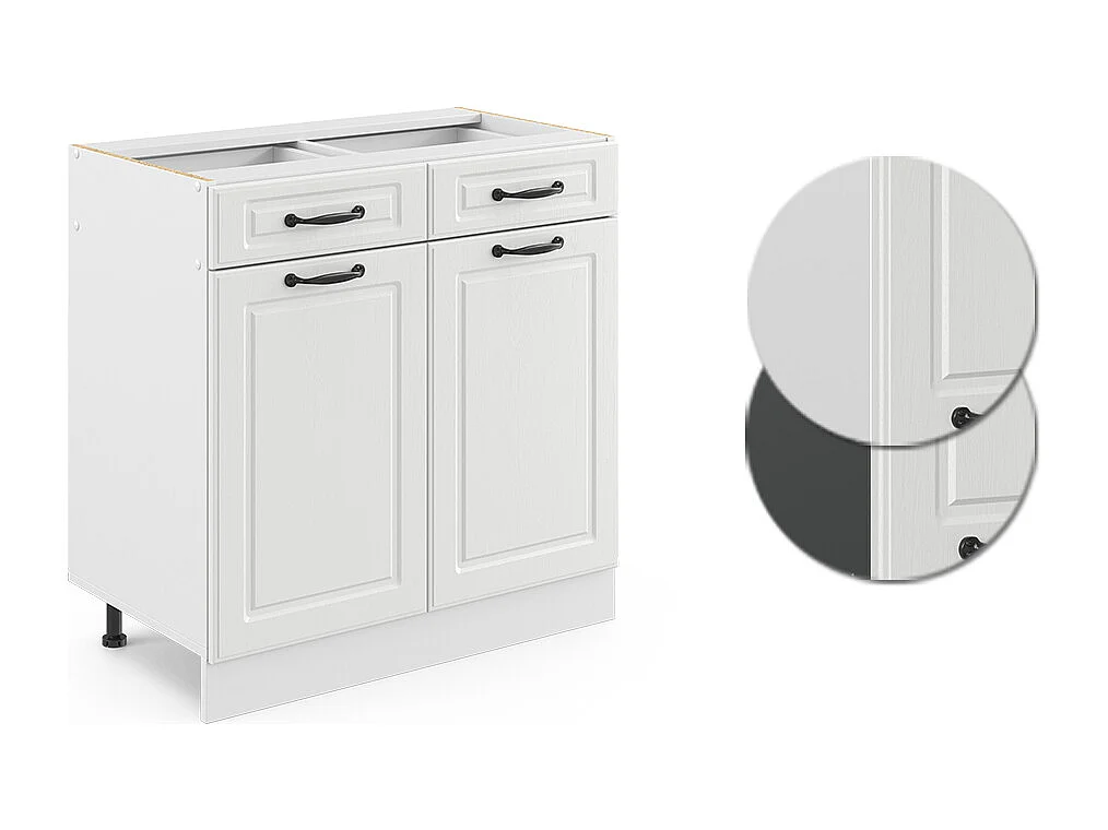 Meuble cuisine blanc campagne 80x46x81.6 r-line