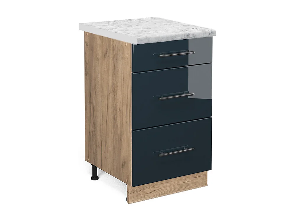 Küchenunterschrank dunkelblau hochglanz 50x60x82 fame-line