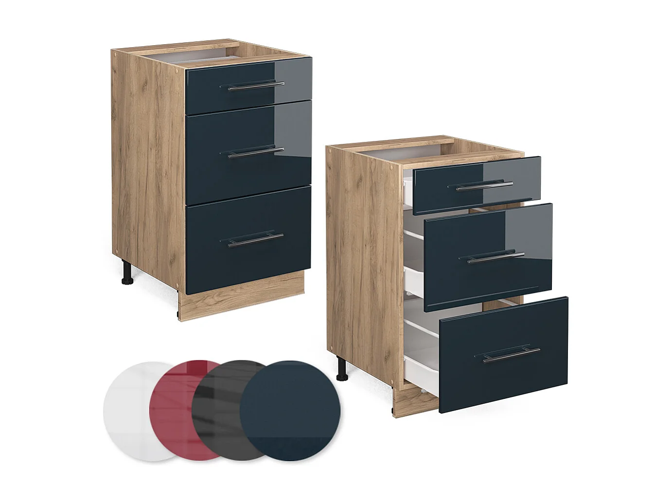 Küchenunterschrank dunkelblau hochglanz 50x60x82 fame-line