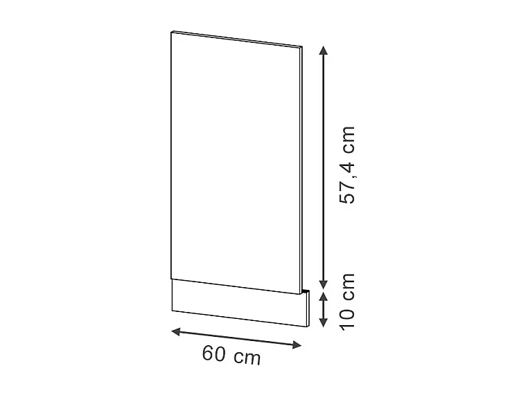 Panel frontal panel de roble 60x1.6x67.4 fame-line