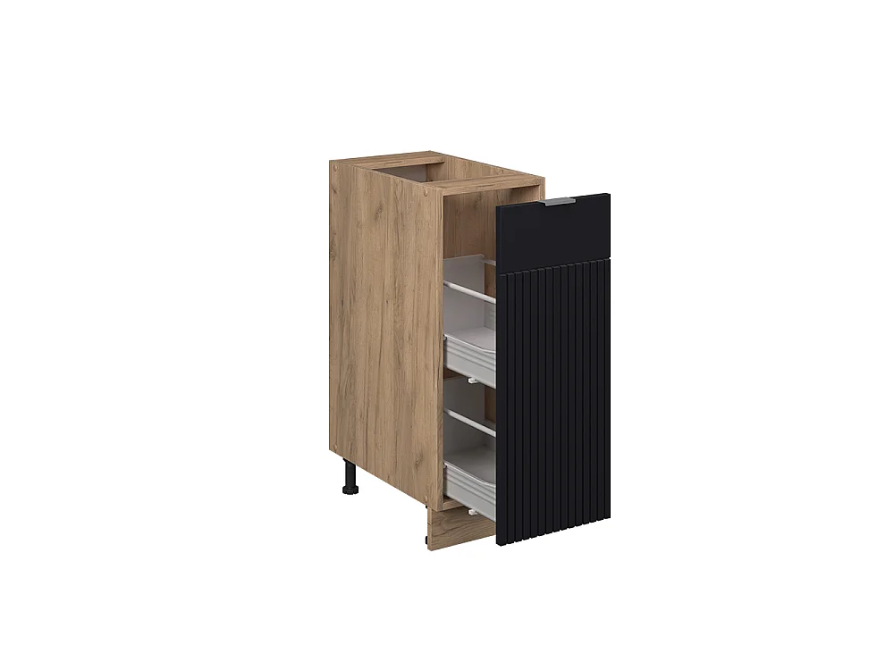 Apotheekkast zwart gestreept 30x60x82 fame-line