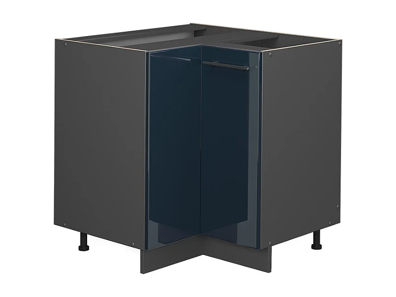 Armario de esquina azul oscuro alto brillo 80.5x51.6x82 fame-line