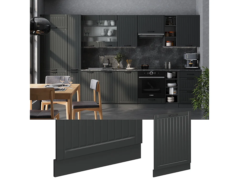 Panel frontal del lavavajillas gris oscuro 60x1.6x81.8 fame-line