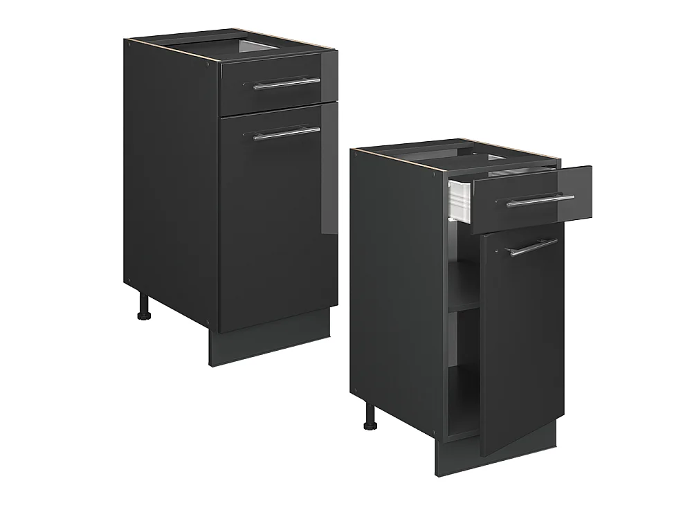 Keukenonderkast antraciet hoogglans 40x51.6x82 fame-line