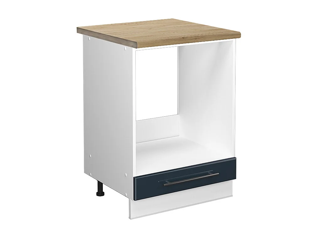 Meuble pour four bleu foncé brillant 60x60x82 fame-line