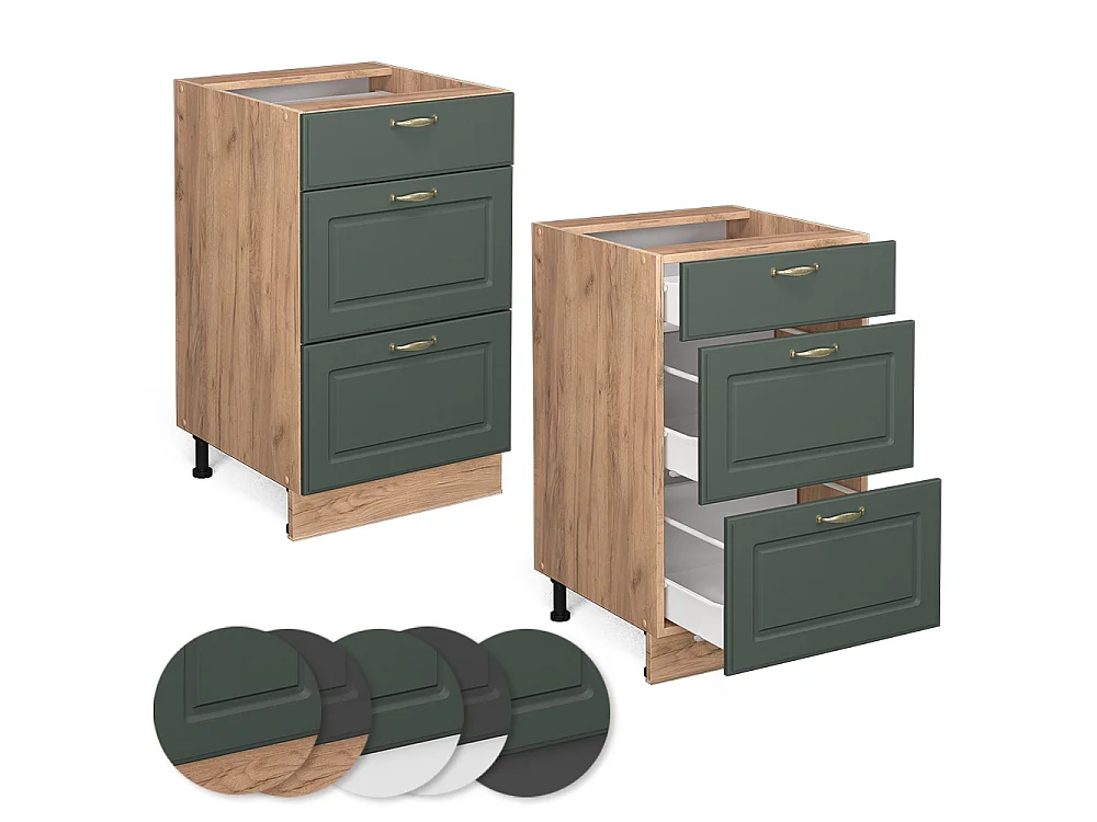 Meuble cuisine vert or campagne 50x51.6x82 fame-line