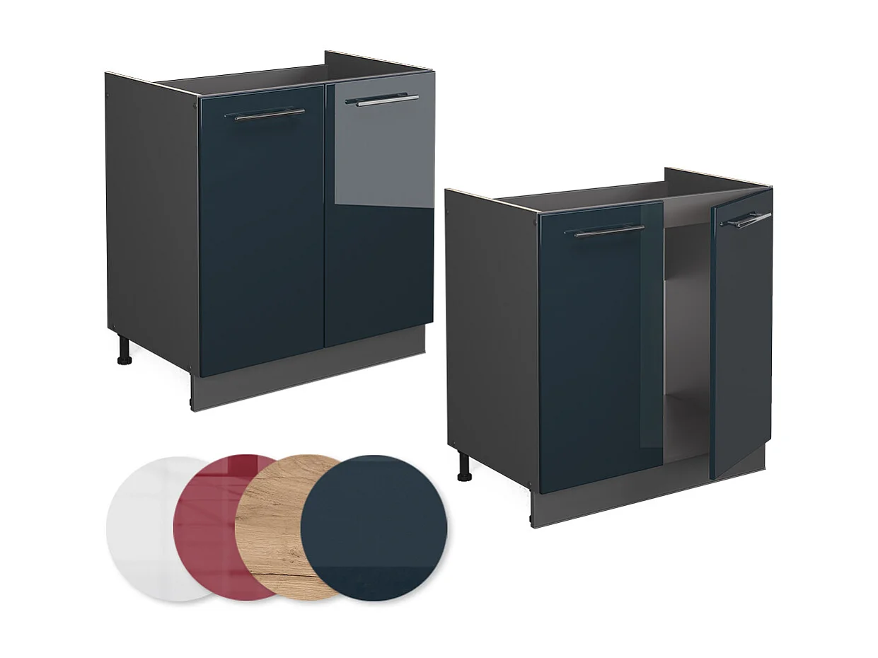 Mobile lavello cucina blu scuro lucido 80x60x82 fame-line