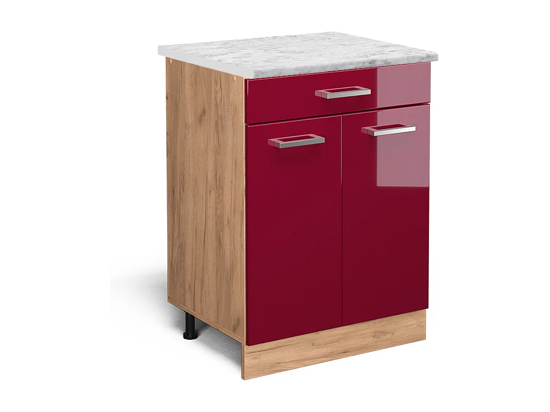 Küchenunterschrank rot hochglanz 60x60x81.6 r-line