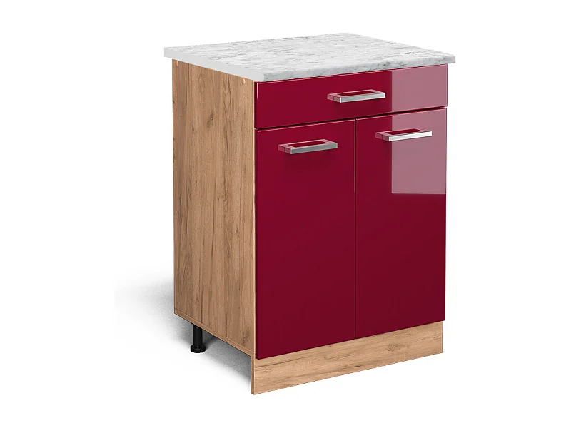 Meuble cuisine rouge brillant 60x60x81.6 r-line