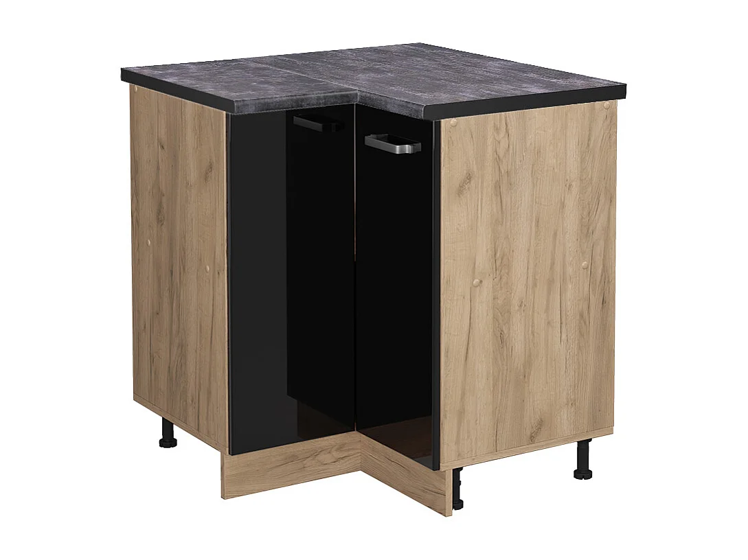 Armario de esquina negro brillo intenso 75.6x60x81.6 r-line
