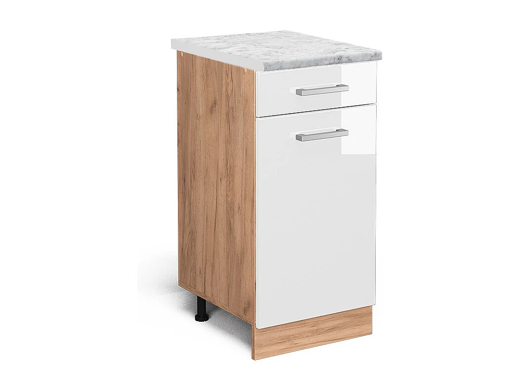 Meuble cuisine blanc haute brillance 40x60x81.6 r-line