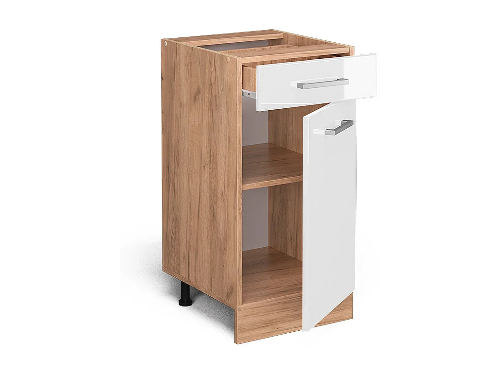 Meuble cuisine blanc haute brillance 40x60x81.6 r-line