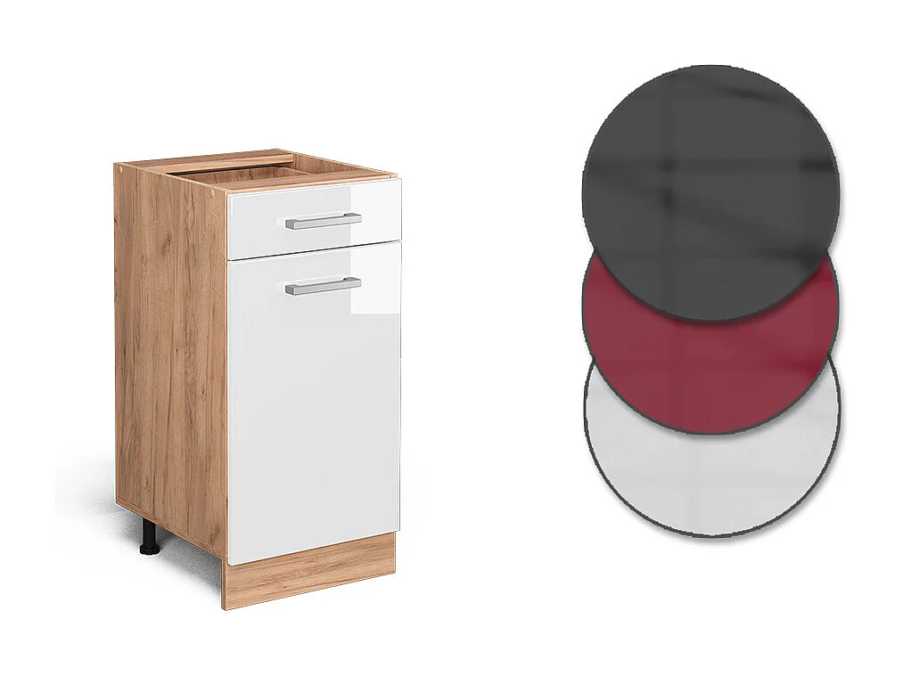 Meuble cuisine blanc haute brillance 40x60x81.6 r-line