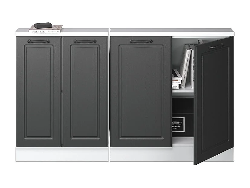 Meuble sous pente anthracite campagne 140x46x81.6 r-line
