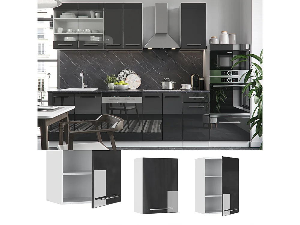 Hangkast antraciet hoogglans 50x34.1x72 fame-line