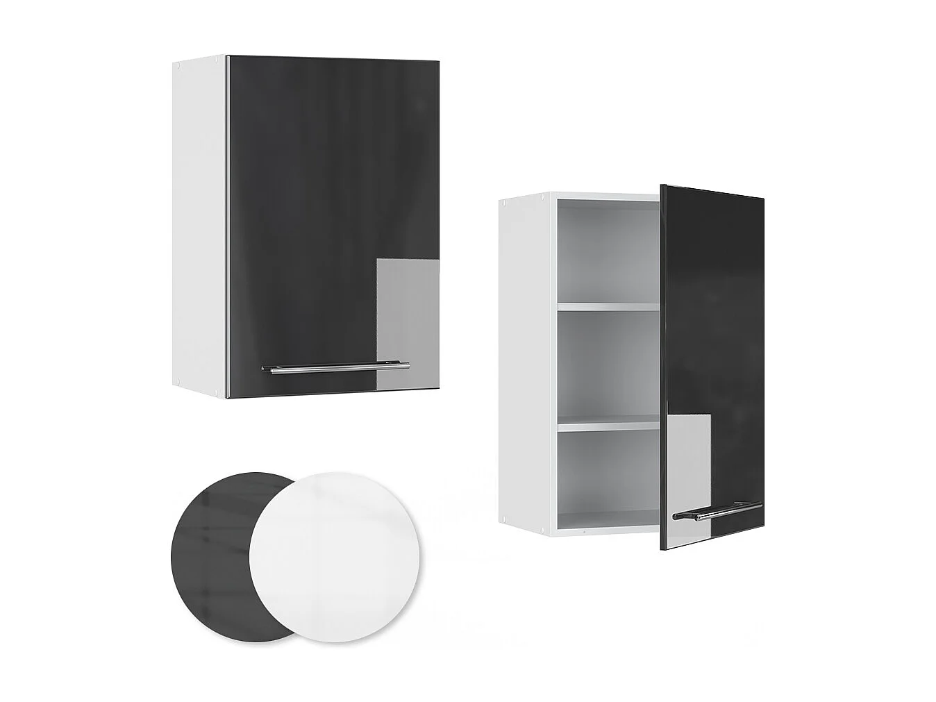 Hangkast antraciet hoogglans 50x34.1x72 fame-line